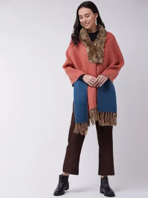 Pink-Blue Winter Cape