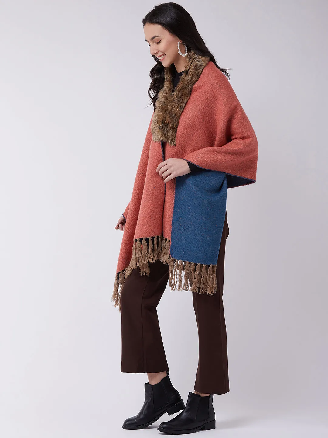 Pink-Blue Winter Cape