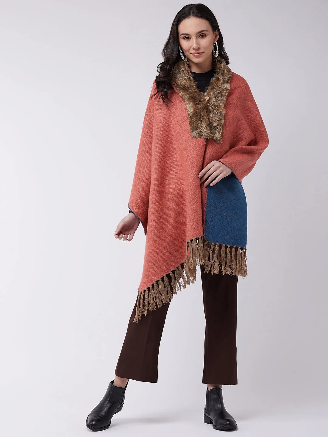Pink-Blue Winter Cape
