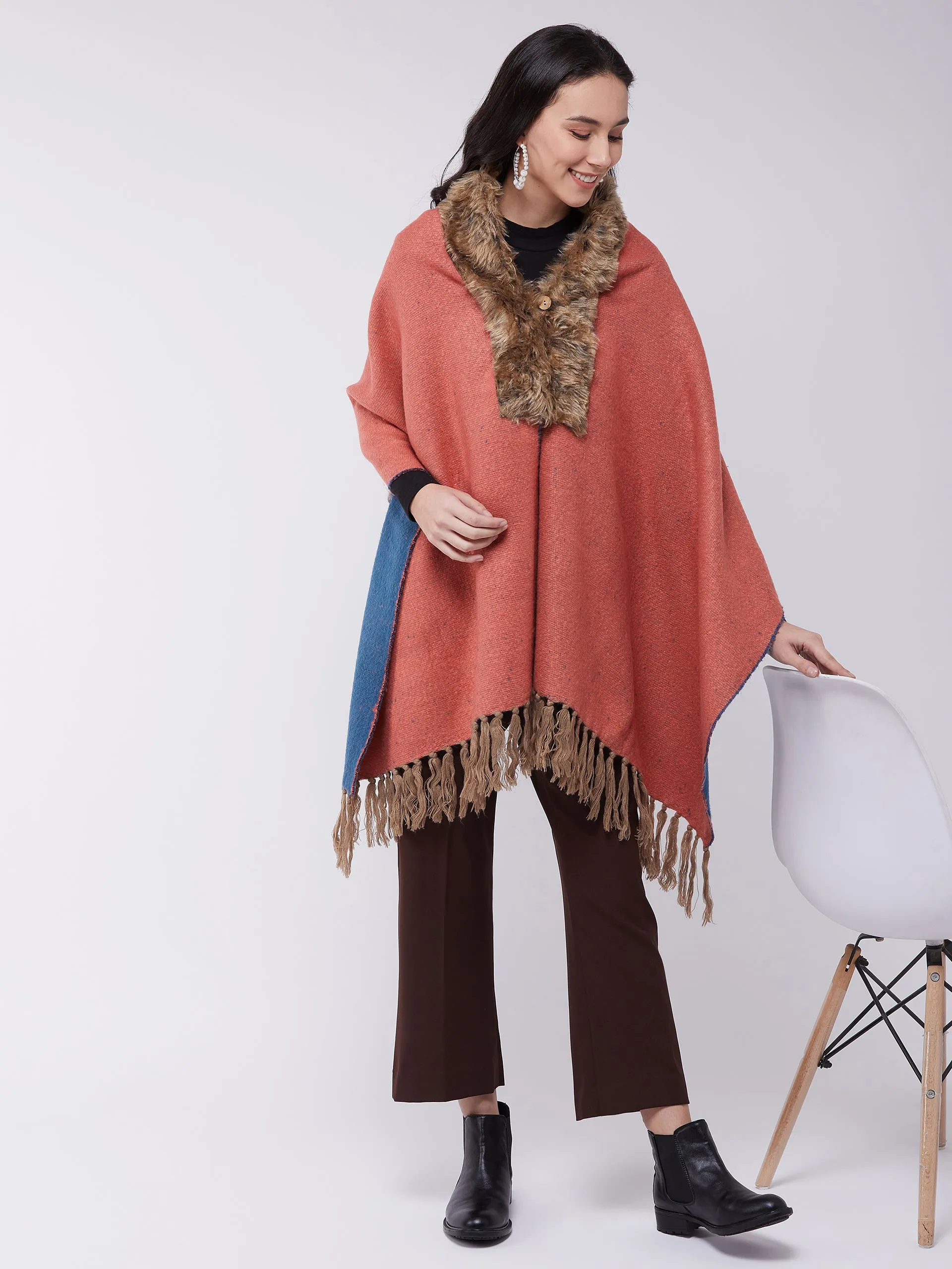 Pink-Blue Winter Cape