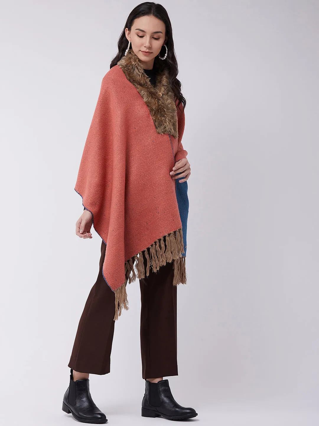 Pink-Blue Winter Cape