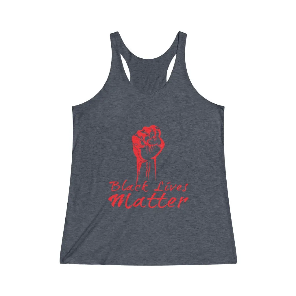 POWER BLACK LIVES MATTER© - Women's Tri-Blend Racerback Tank