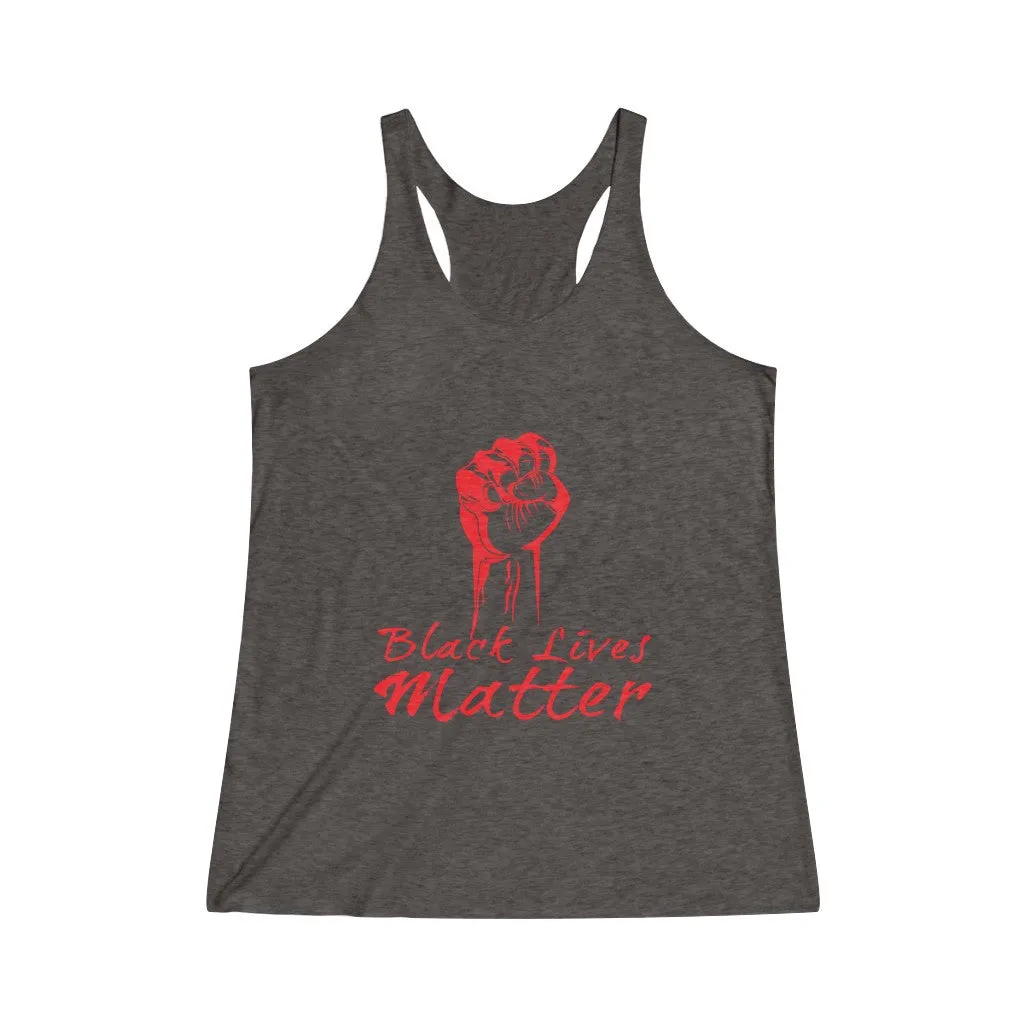 POWER BLACK LIVES MATTER© - Women's Tri-Blend Racerback Tank