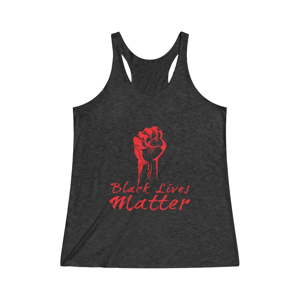 POWER BLACK LIVES MATTER© - Women's Tri-Blend Racerback Tank