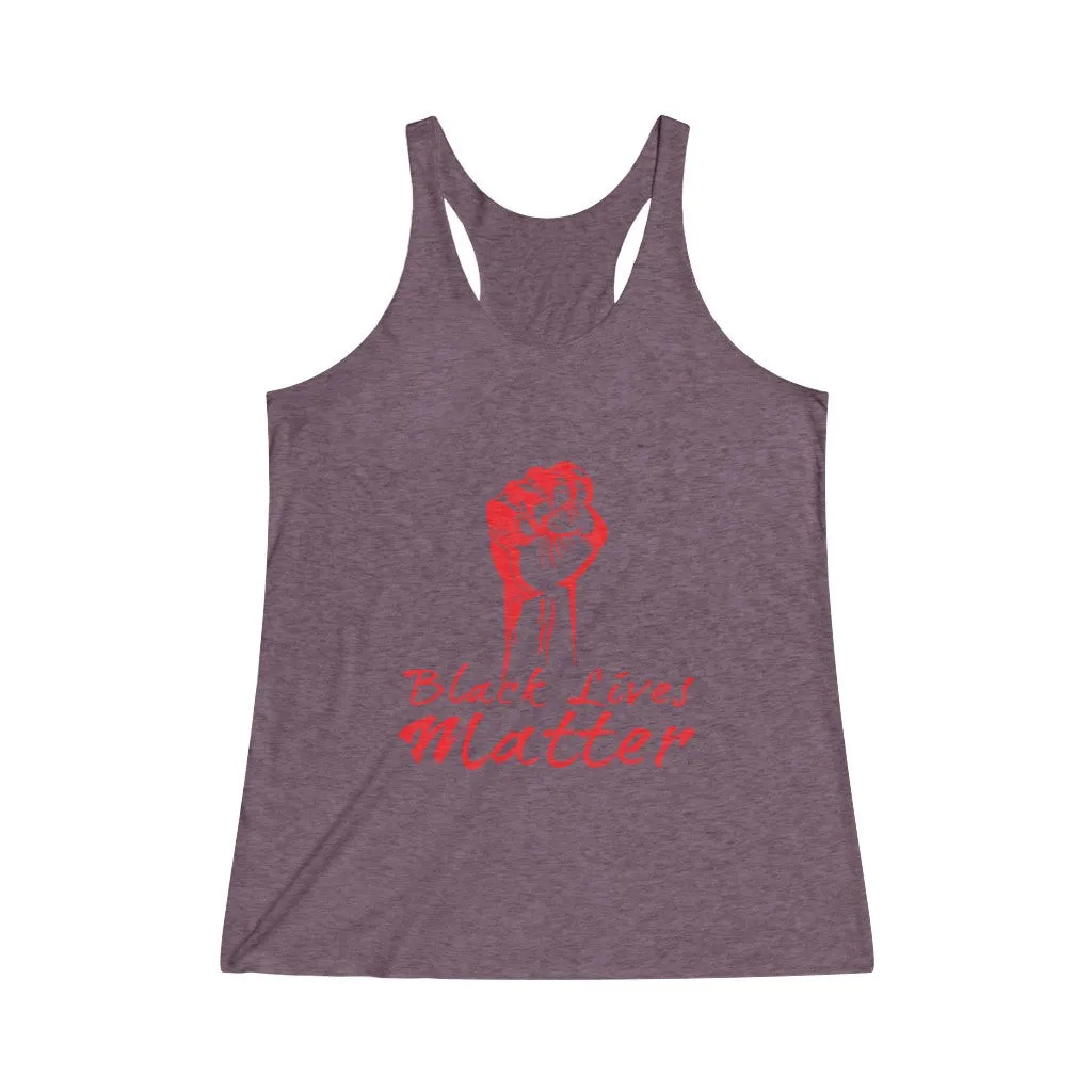 POWER BLACK LIVES MATTER© - Women's Tri-Blend Racerback Tank