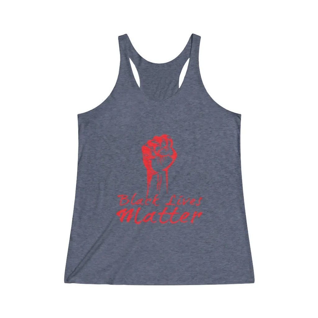 POWER BLACK LIVES MATTER© - Women's Tri-Blend Racerback Tank