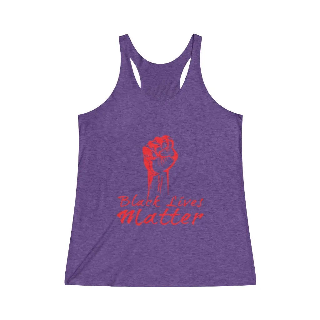 POWER BLACK LIVES MATTER© - Women's Tri-Blend Racerback Tank