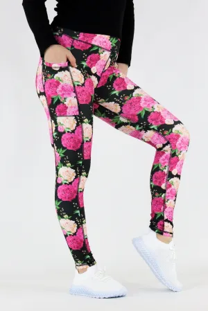 Pretty Peonies - Hybrid 1.0 Pocket Full Leggings