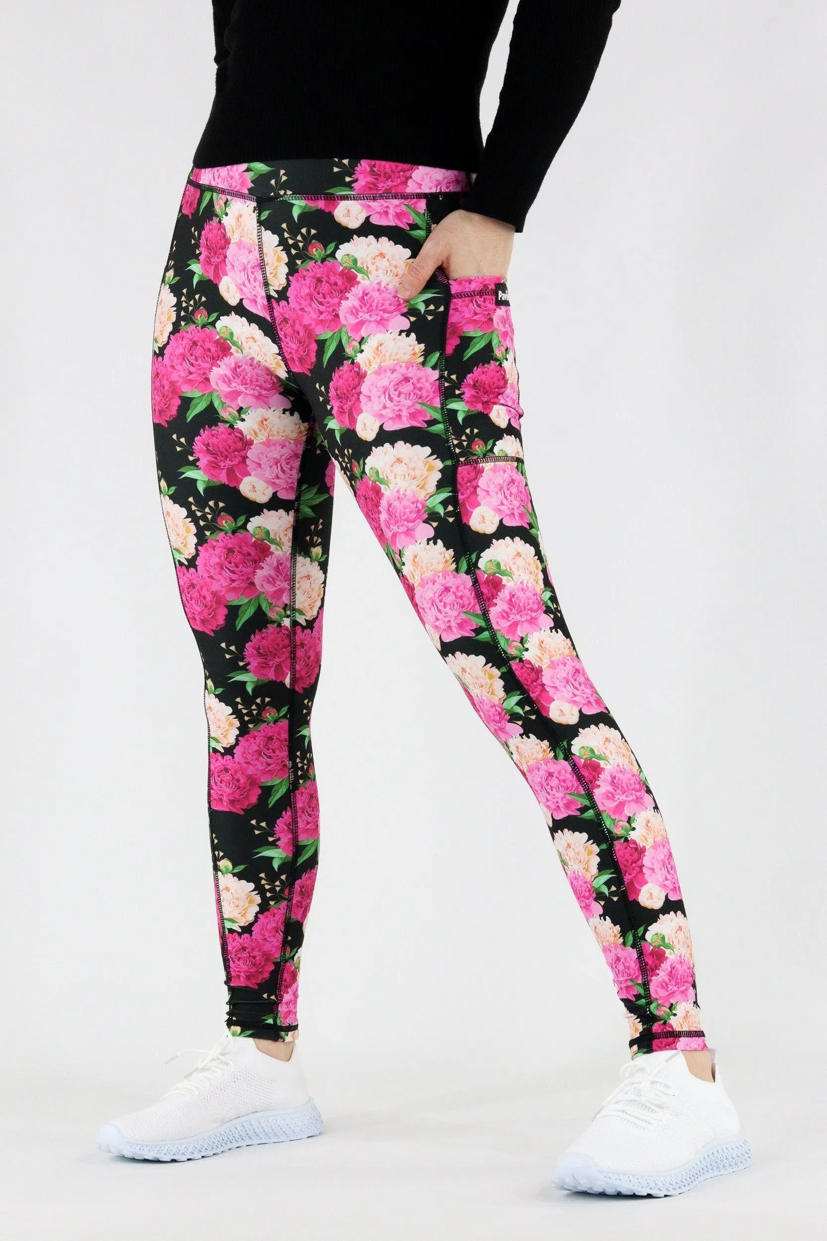 Pretty Peonies - Hybrid 1.0 Pocket Full Leggings