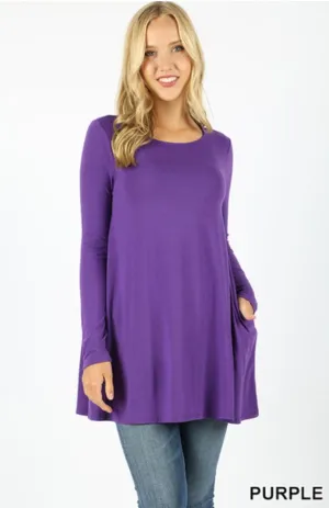 Purple Flared Top with Pockets