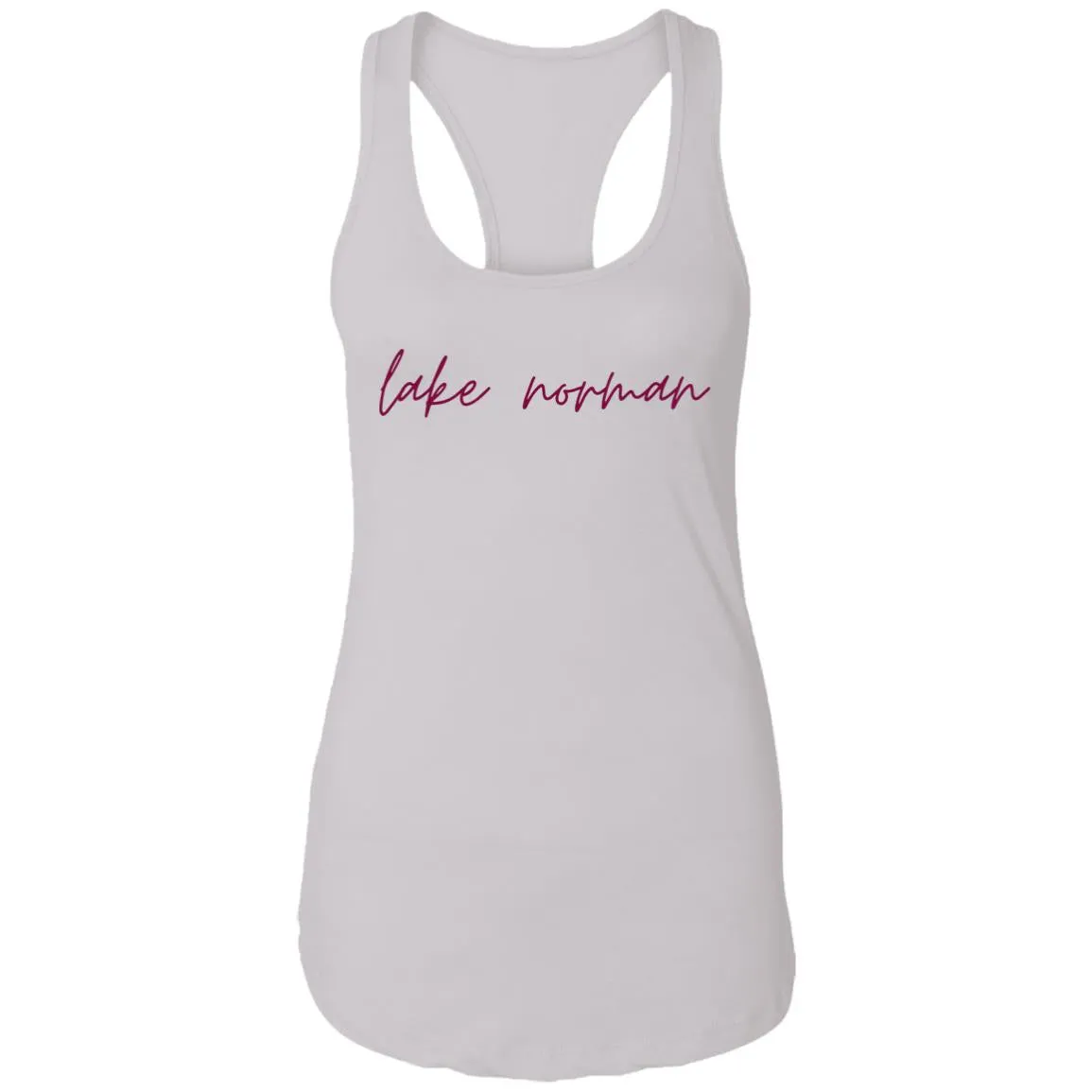 "Lake Norman- BURGUNDY" Ladies Ideal Racerback Tank