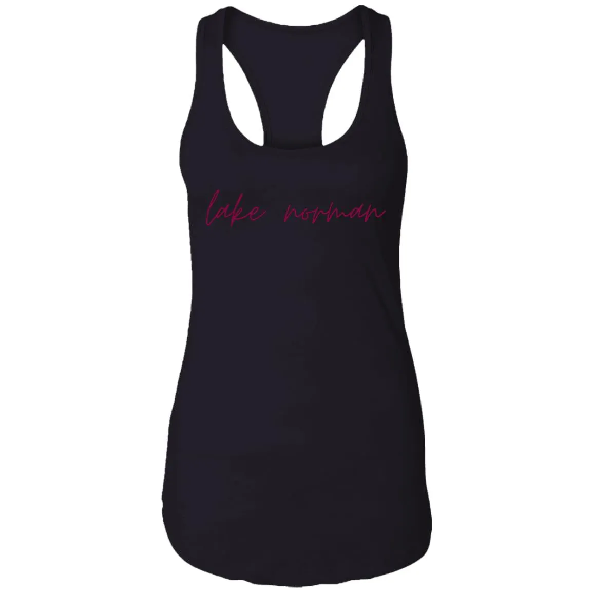 "Lake Norman- BURGUNDY" Ladies Ideal Racerback Tank