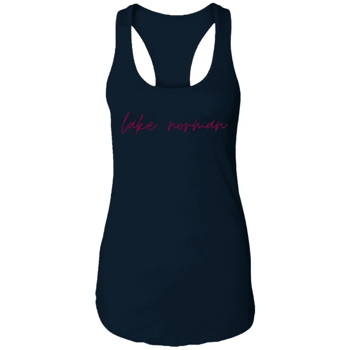 "Lake Norman- BURGUNDY" Ladies Ideal Racerback Tank