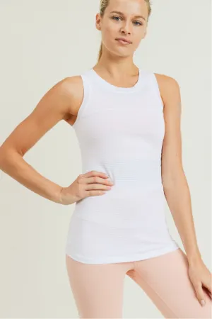 Racerback Tank Top | White Stripe
