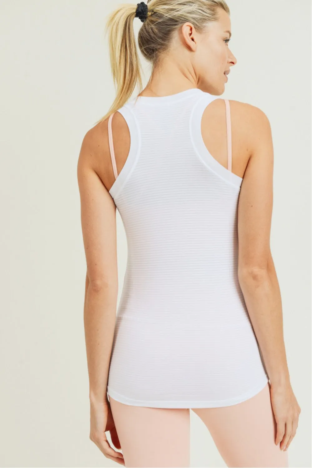 Racerback Tank Top | White Stripe