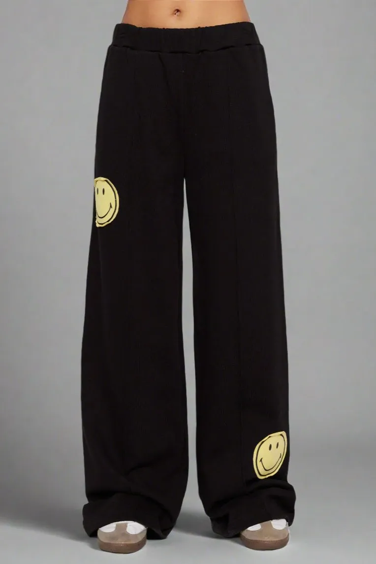 Samii Ryan Smiley® Straight Leg Black Jogger Pants