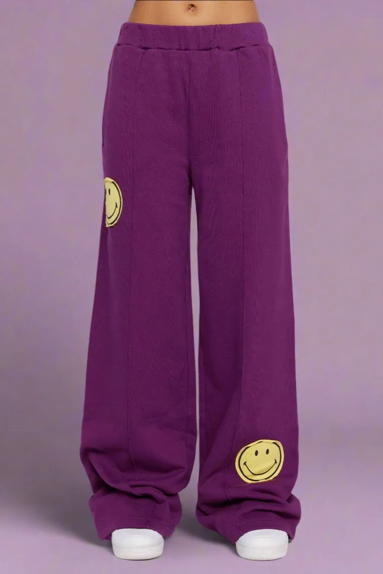 Samii Ryan Smiley® Straight Leg Purple Jogger Pants