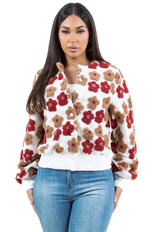 Scarlet Petal Bomber Jacket
