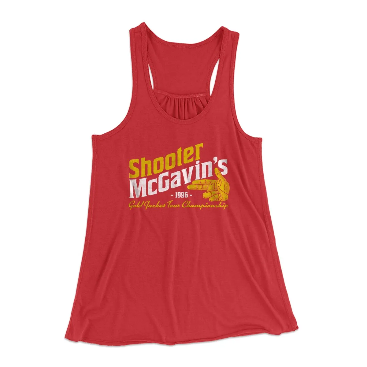 Shooter McGavin's Gold Jacket Tour Championship Women's Flowey Tank Top