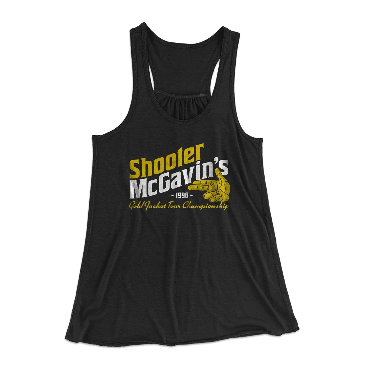 Shooter McGavin's Gold Jacket Tour Championship Women's Flowey Tank Top