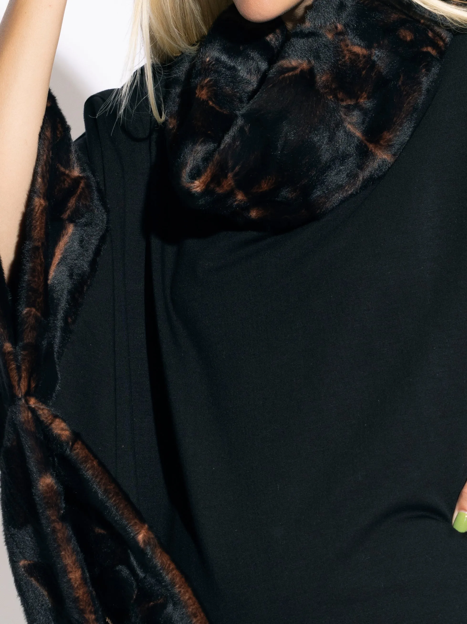 Sian Faux Fur Poncho