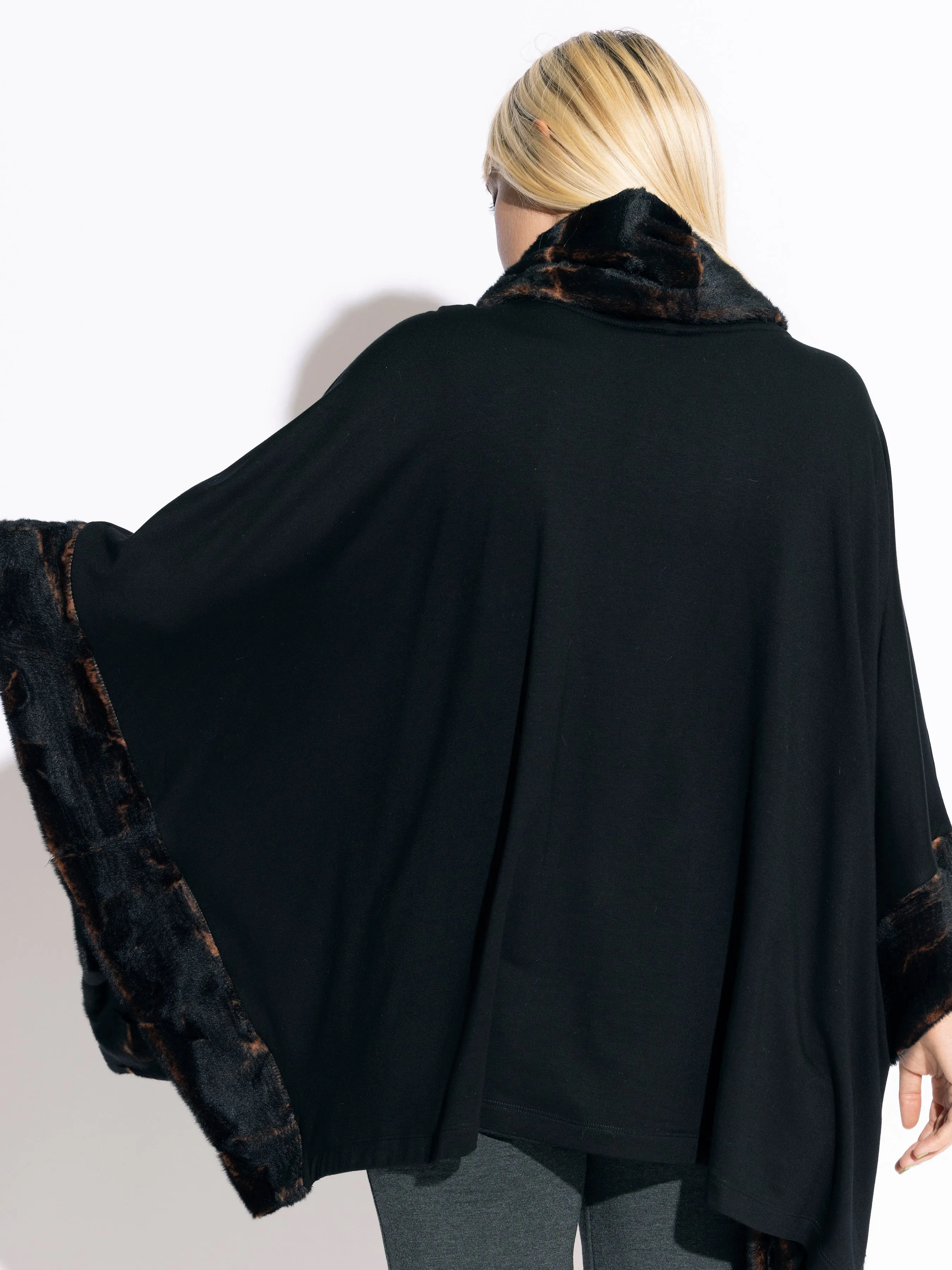 Sian Faux Fur Poncho