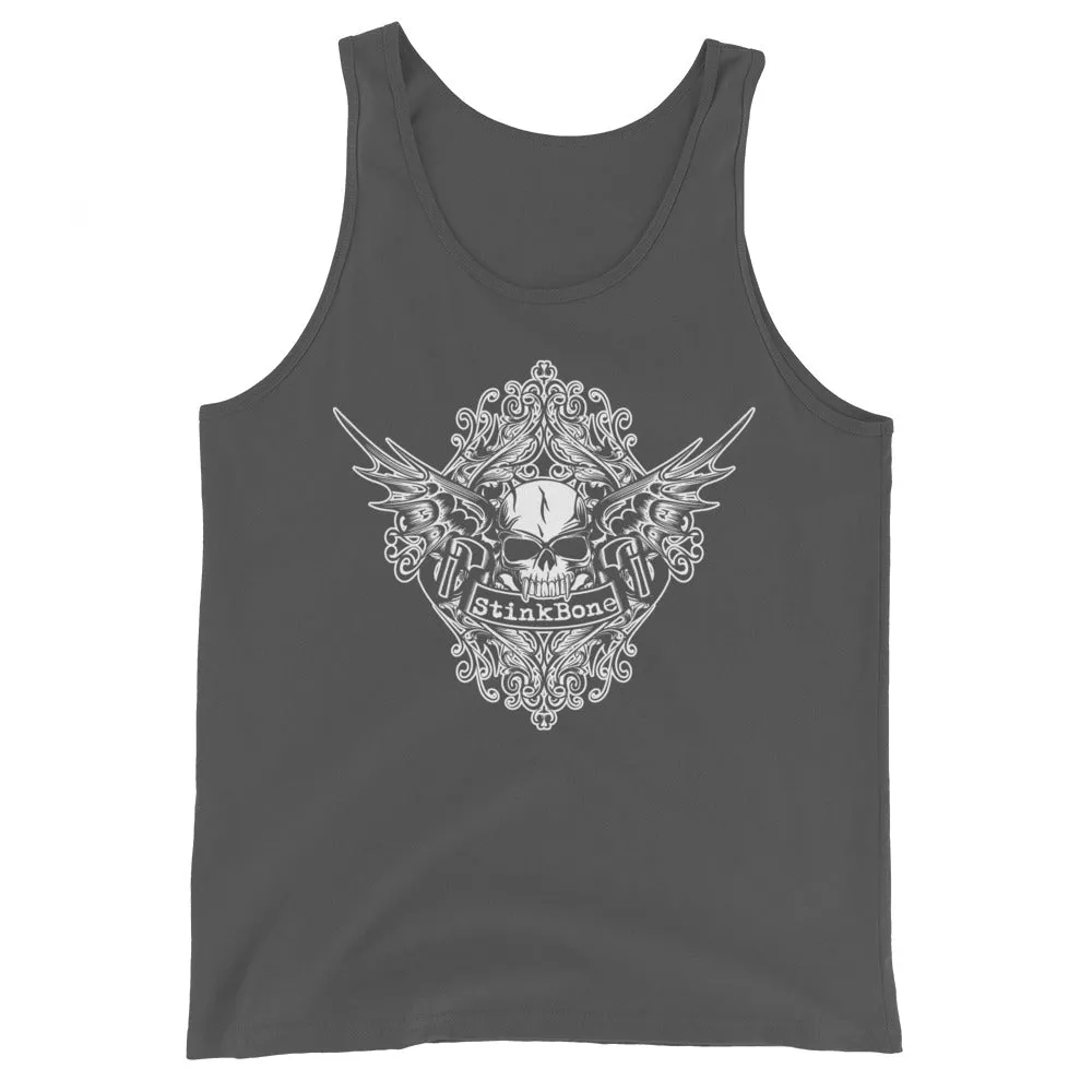 Skull Wings White Unisex Tank Top