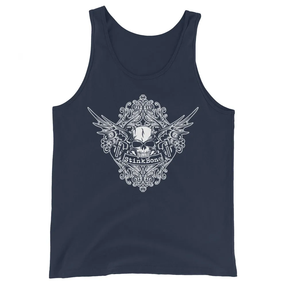Skull Wings White Unisex Tank Top