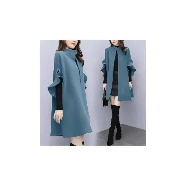 Solid Color Butterfly Sleeve Women Loose Ponchos