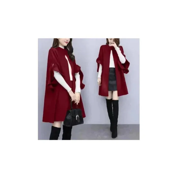 Solid Color Butterfly Sleeve Women Loose Ponchos