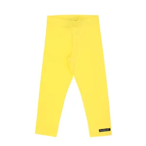 Solid Lemon Yellow Plain or Basic, Organic Cotton Leggings by Villervalla