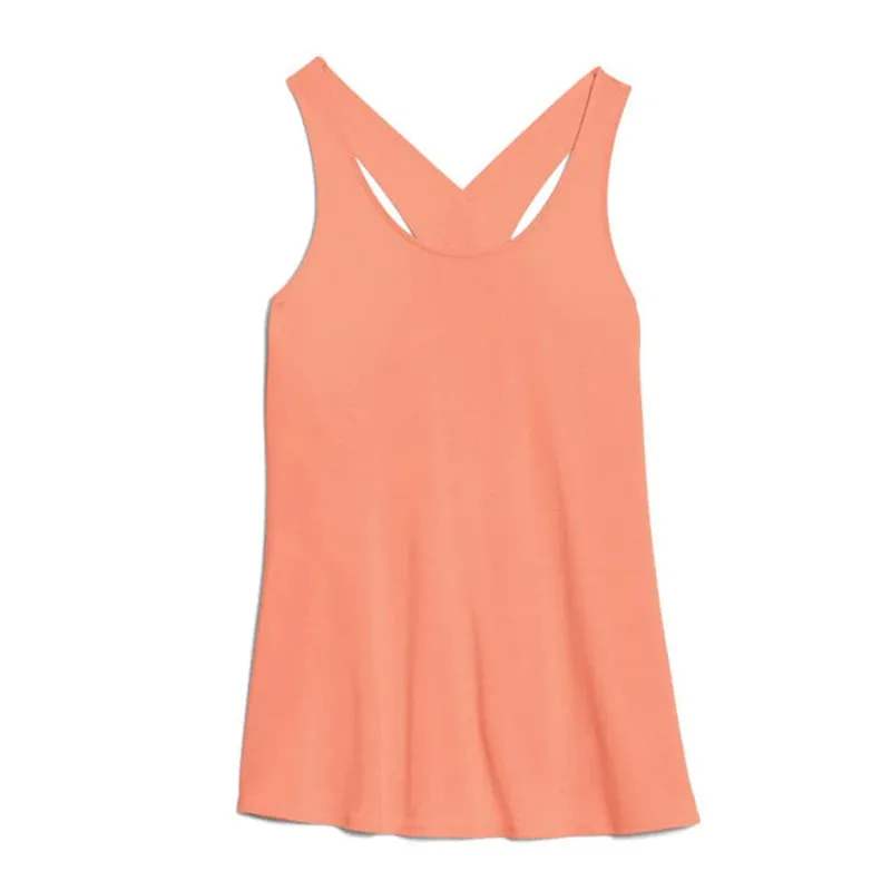 Solid Wrap Back Sports Tank Tops Sleeveless Breathable Asymmetrical Hem Fit