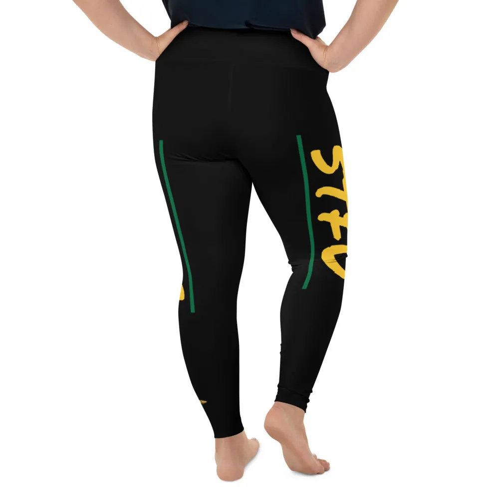 STFU Afrocentric Logo Plus Size Leggings - Black