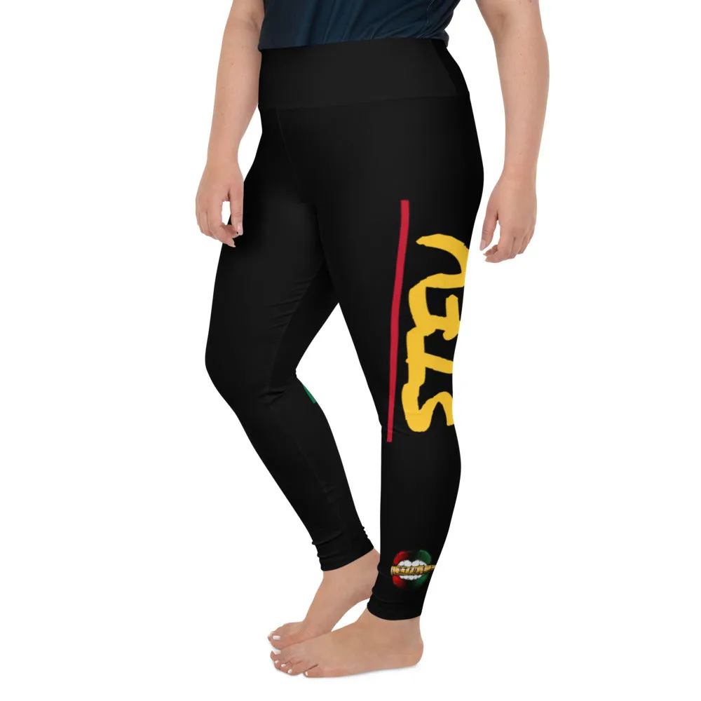 STFU Afrocentric Logo Plus Size Leggings - Black