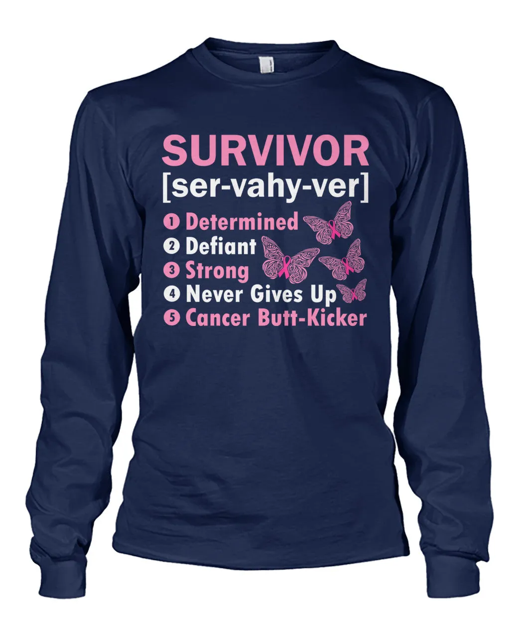 Survivor Determined Defiant Shirts and Long Sleeves