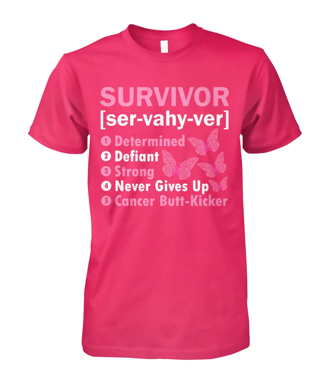 Survivor Determined Defiant Shirts and Long Sleeves