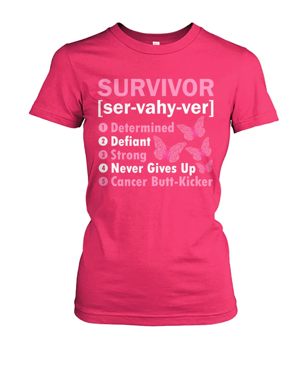 Survivor Determined Defiant Shirts and Long Sleeves