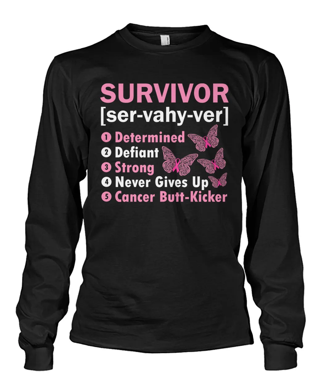 Survivor Determined Defiant Shirts and Long Sleeves