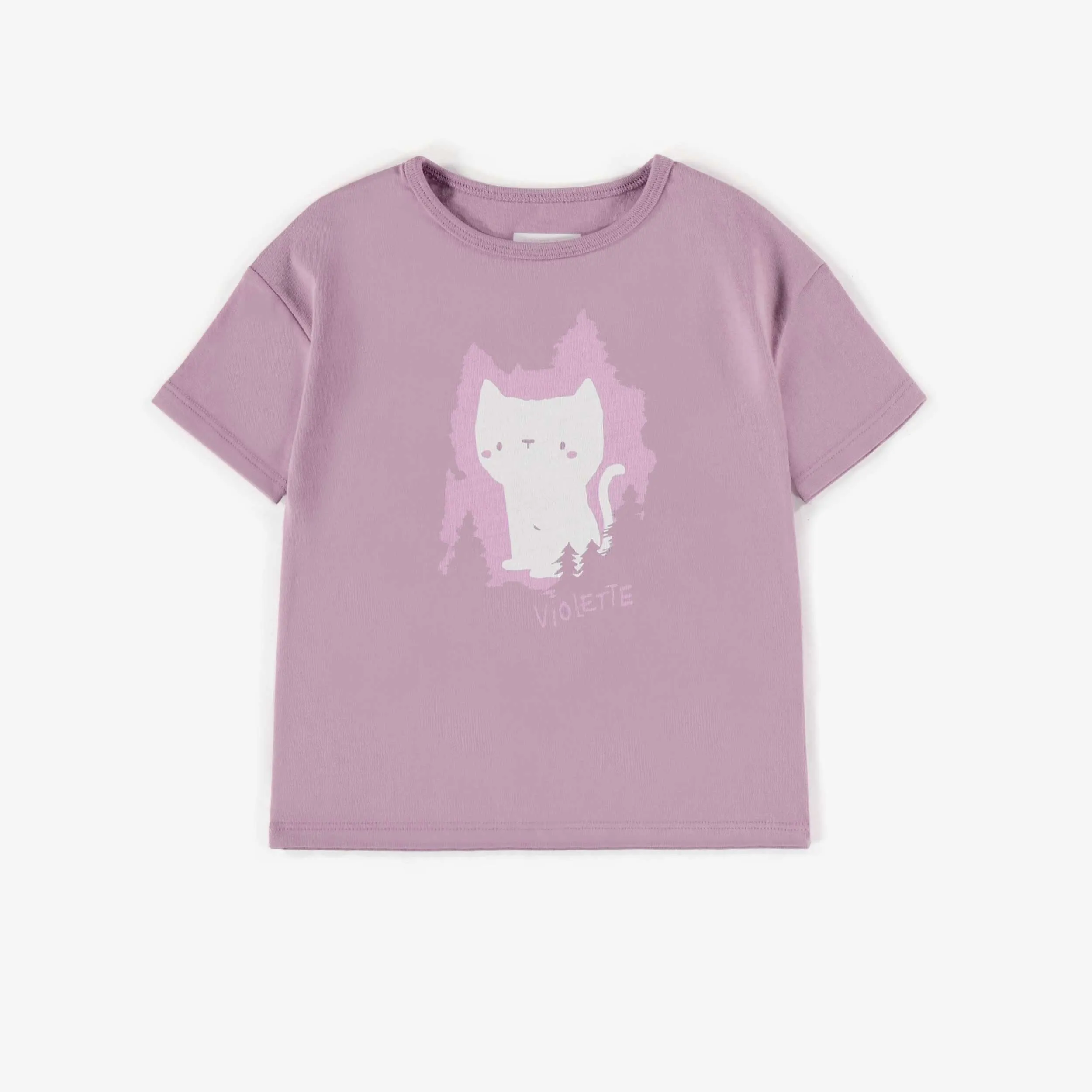 T-shirt mauve adorable chaton, bébé  || Purple t-shirt adorable kitten, baby