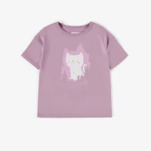 T-shirt mauve adorable chaton, bébé  || Purple t-shirt adorable kitten, baby