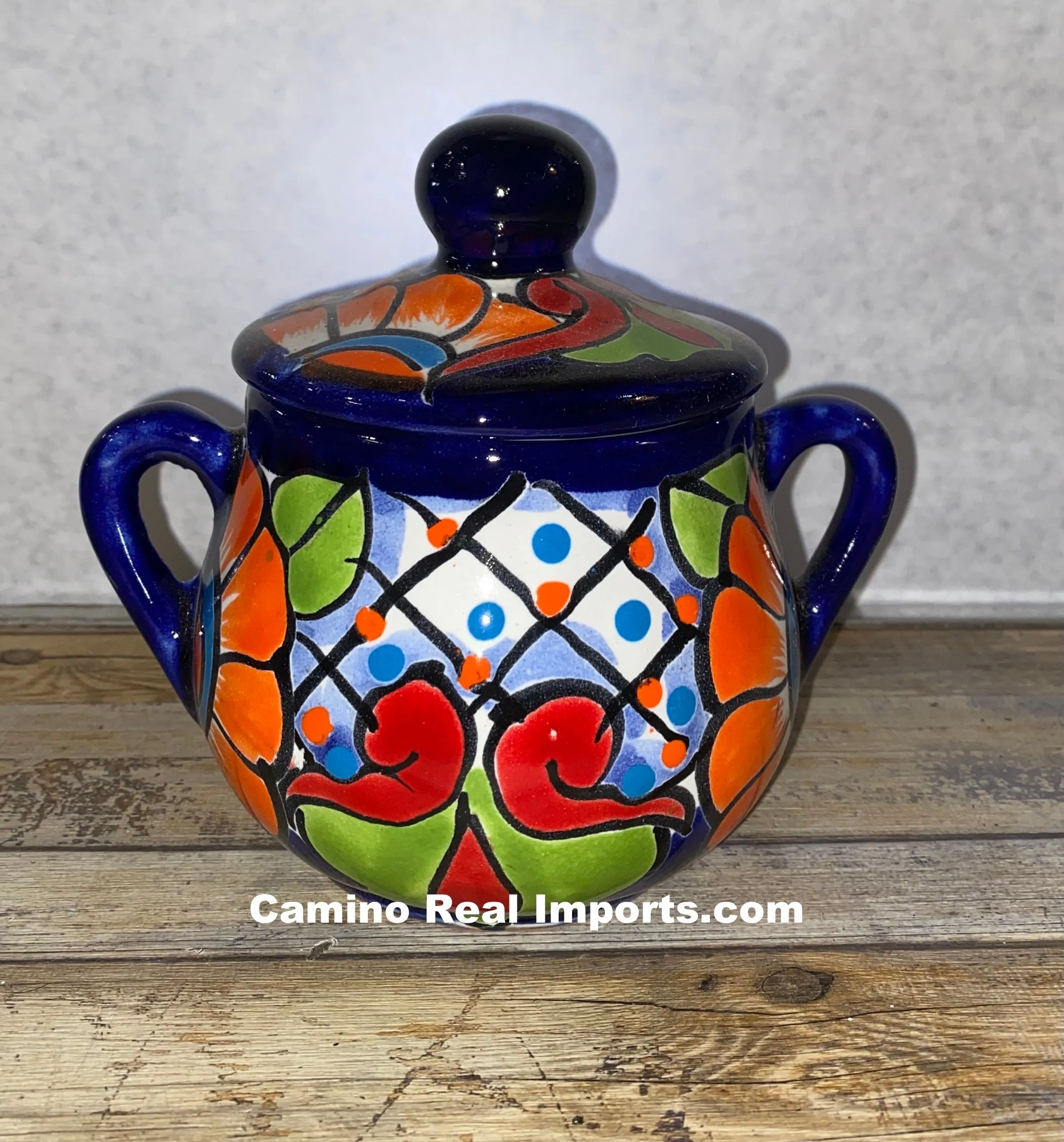 Talavera Pottery Sugar bowl Hand Painted TPSC005