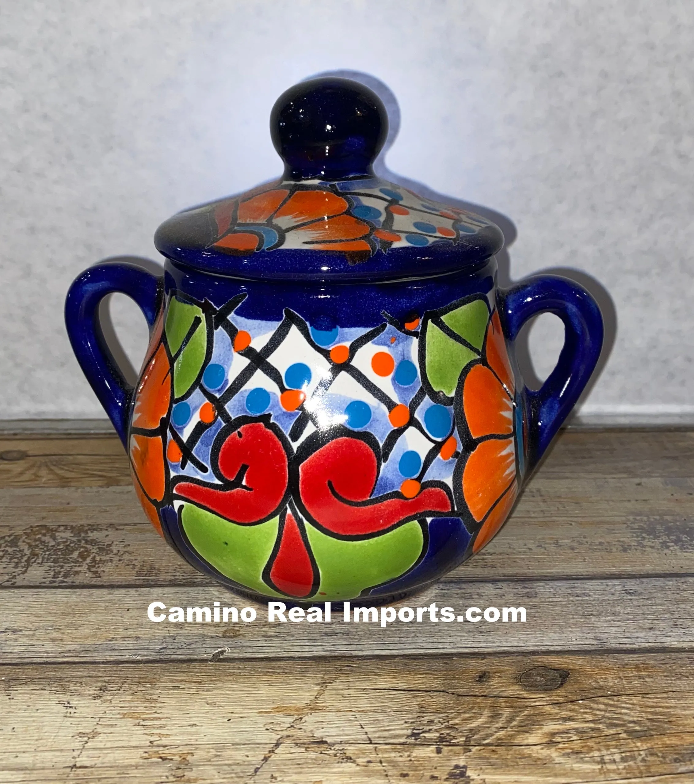 Talavera Pottery Sugar bowl Hand Painted TPSC005