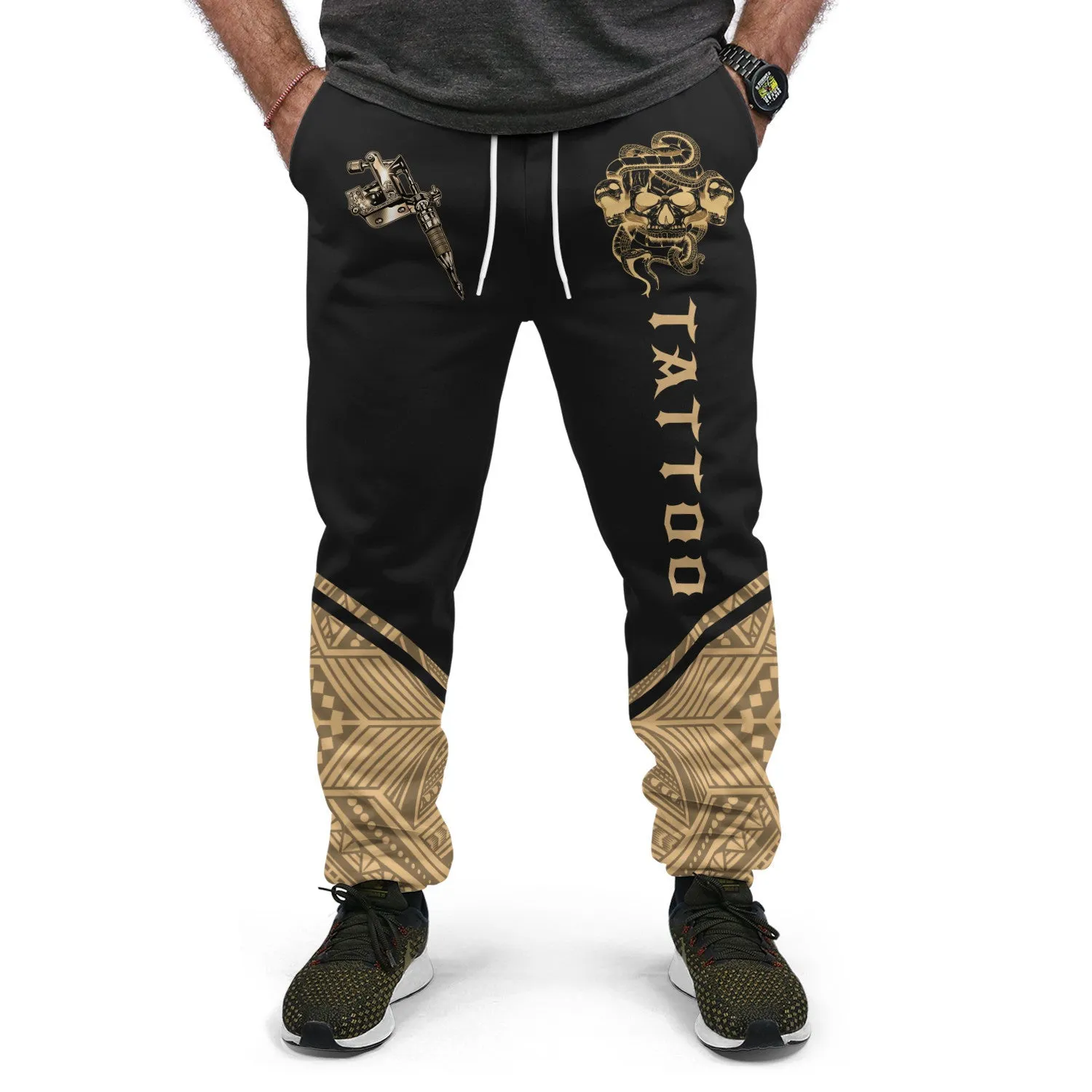 Tattoo Machine Personalized Name 3D Sweatpants Tattoo Artist Jogger