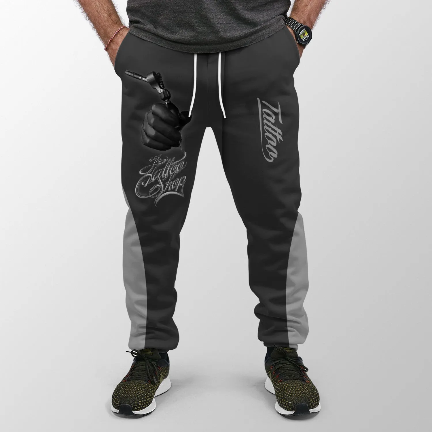 Tattoo Machine Personalized Name 3D Sweatpants Tattoo Artist Jogger