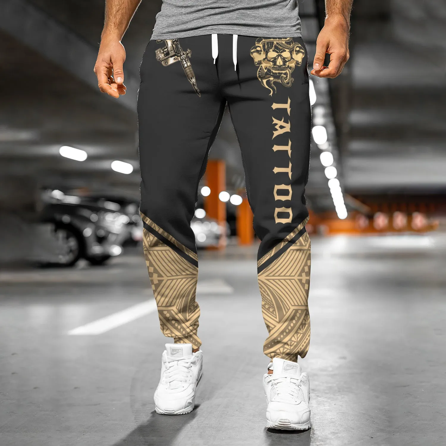 Tattoo Machine Personalized Name 3D Sweatpants Tattoo Artist Jogger