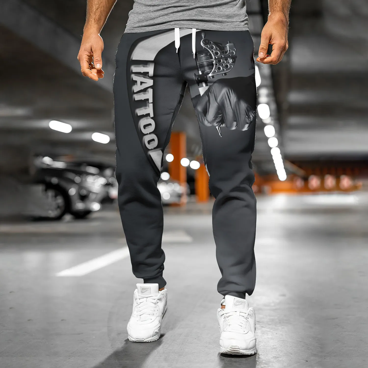 Tattoo Pants Tattoo Machine Personalized Name 3D Sweatpants Tattoo Artist Jogger