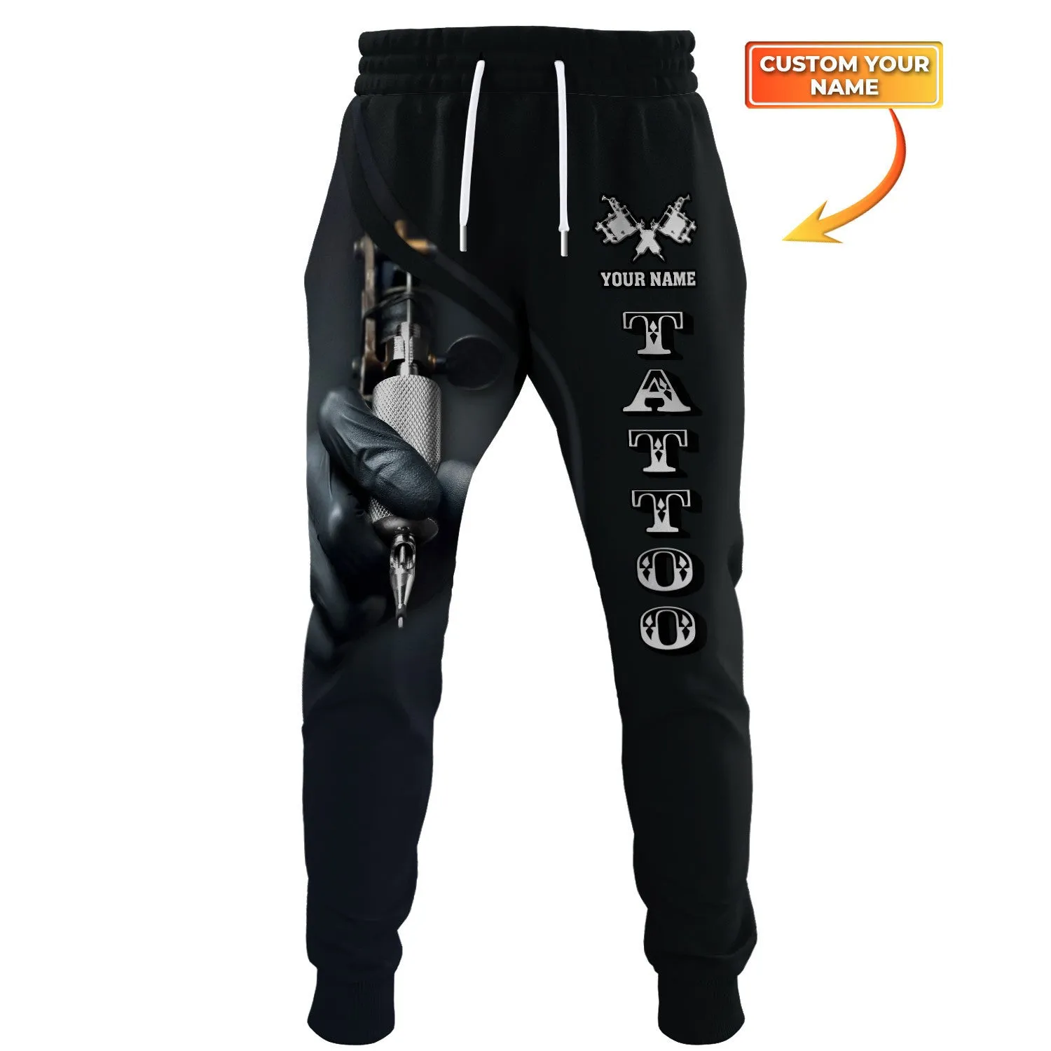 Tattoo Pants Tattoo Machine Personalized Name 3D Sweatpants Tattoo Artist Jogger