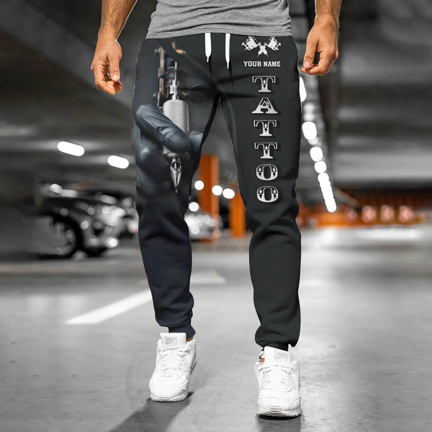 Tattoo Pants Tattoo Machine Personalized Name 3D Sweatpants Tattoo Artist Jogger