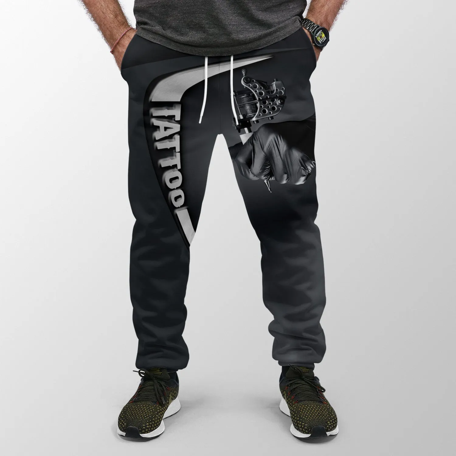 Tattoo Pants Tattoo Machine Personalized Name 3D Sweatpants Tattoo Artist Jogger