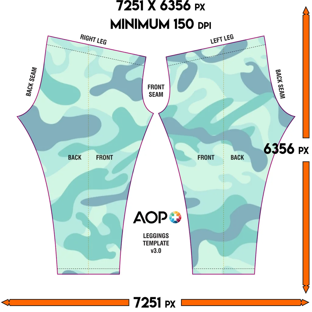 Teal Green Baja Camo Leggings